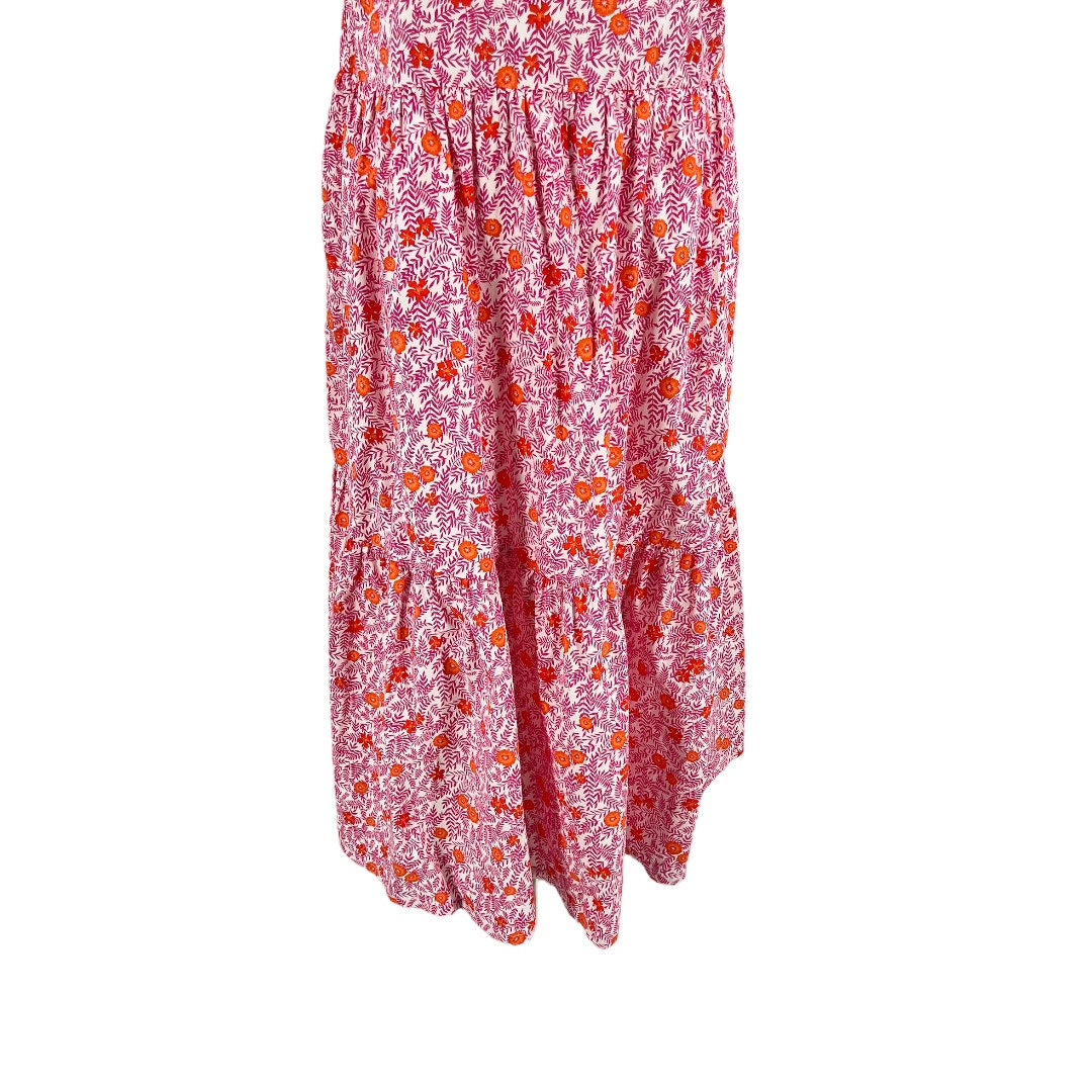 J. Crew Tiered Ruffle Sleeveless Floral Print Midi Dress