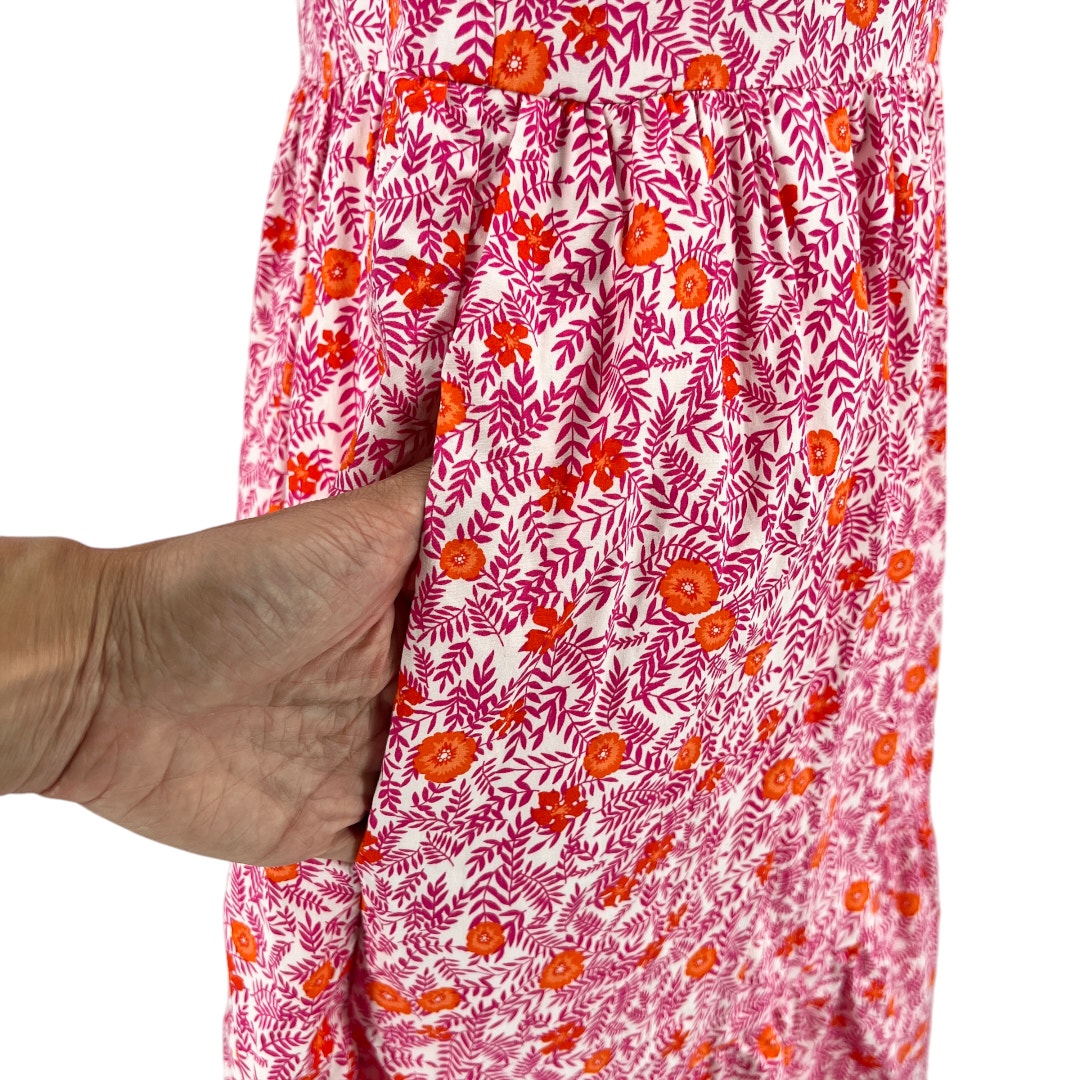 J. Crew Tiered Ruffle Sleeveless Floral Print Midi Dress
